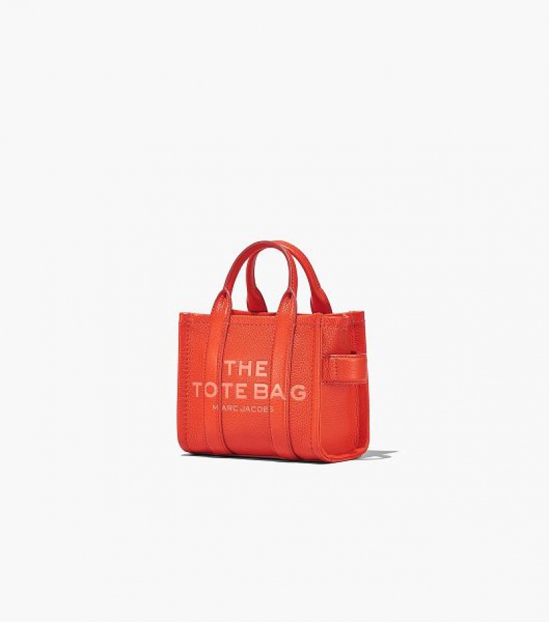 Orange Women's Marc Jacobs The Leather Mini Tote Bags | 09712ZPOK