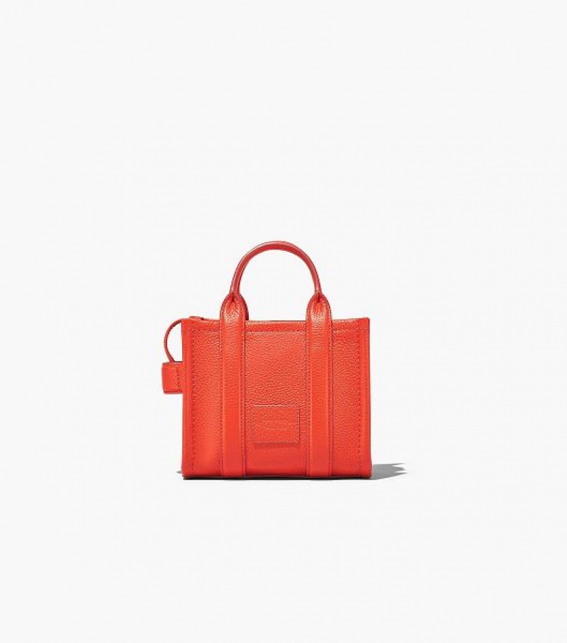 Orange Women's Marc Jacobs The Leather Mini Tote Bags | 09712ZPOK