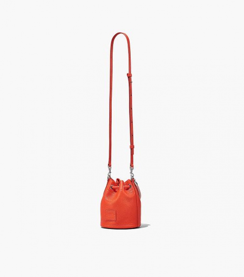 Orange Women's Marc Jacobs The Leather Mini Bucket Bags | 42916TWXJ