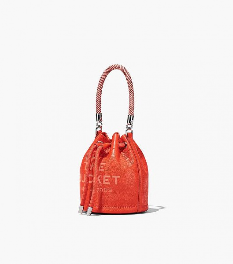 Orange Women's Marc Jacobs The Leather Mini Bucket Bags | 42916TWXJ