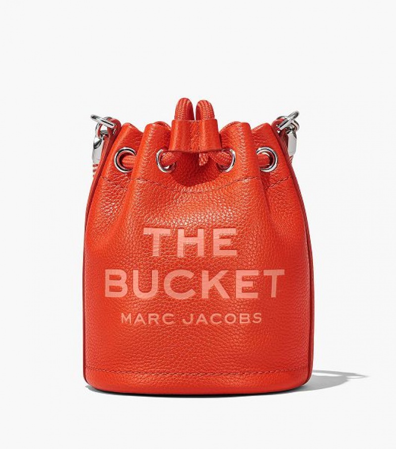 Orange Women's Marc Jacobs The Leather Mini Bucket Bags | 42916TWXJ