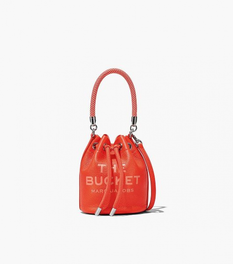 Orange Women\'s Marc Jacobs The Leather Mini Bucket Bags | 42916TWXJ