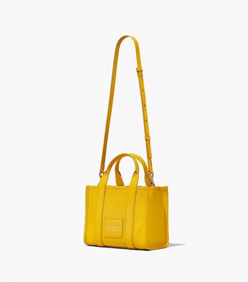 Orange Women's Marc Jacobs The Leather Small Tote Bags | 60498NYJG