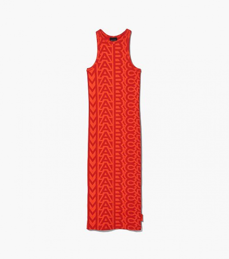 Orange / Red Women\'s Marc Jacobs The Monogram Racer Rib Dress | 14730HDRU