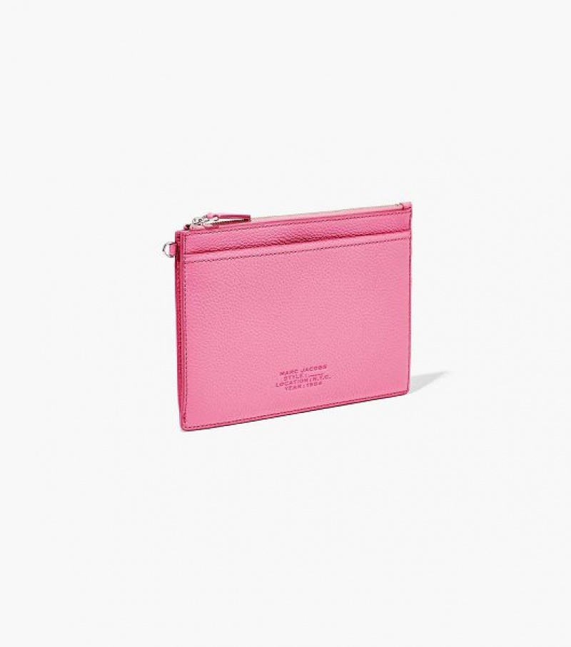 Pink Women's Marc Jacobs The Leather Small Wristlet Wallets | 41307WKLM