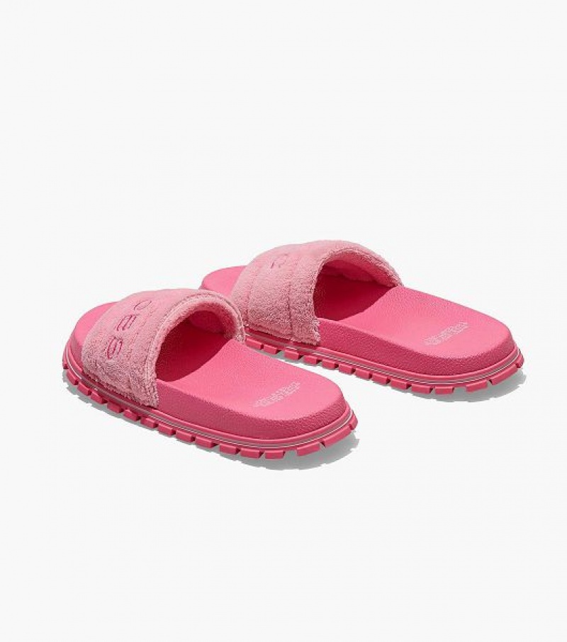 Pink Women's Marc Jacobs The Terry Slides | 89750KBXI