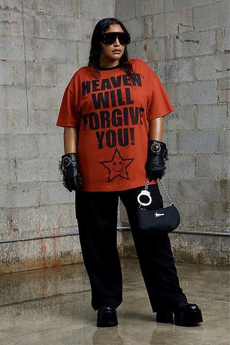 Red Heaven Marc Jacobs Heaven Will Forgive You T Shirts | 59702XRWE