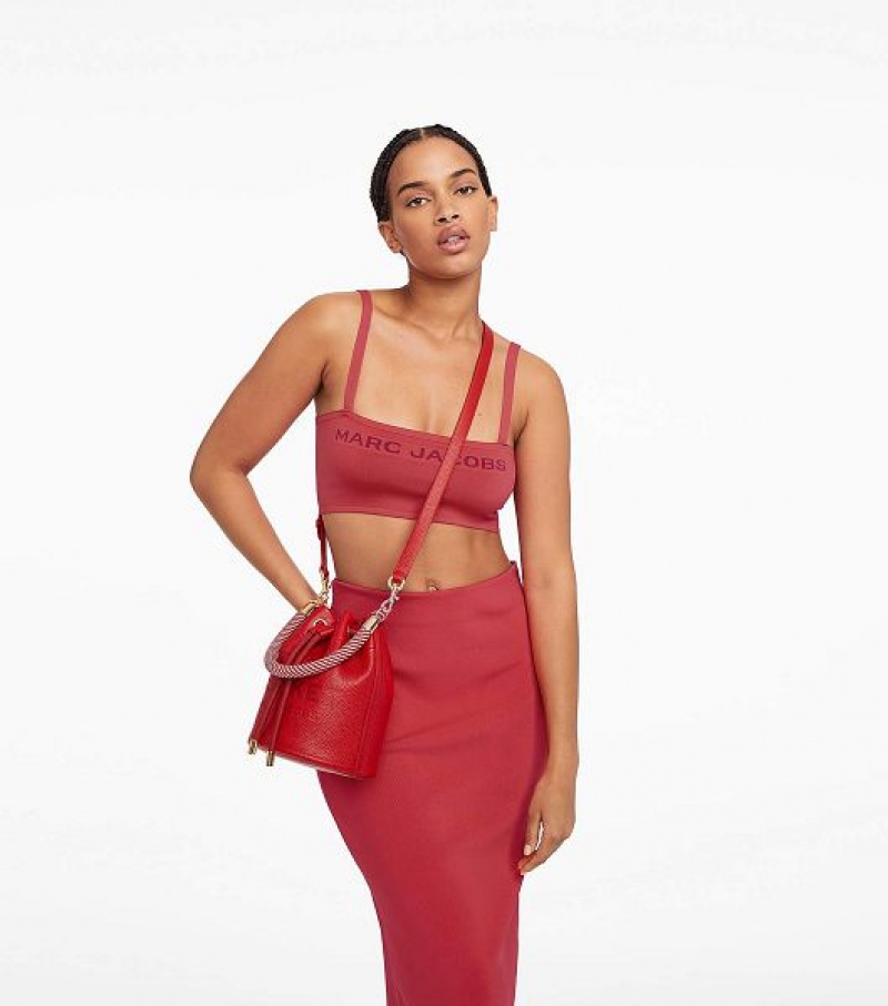 Red Women's Marc Jacobs The Leather Bucket Bags | 29467COFX