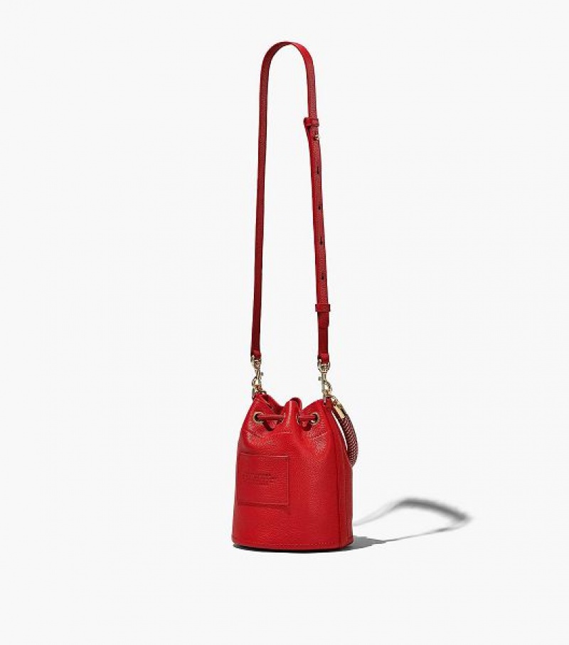 Red Women's Marc Jacobs The Leather Bucket Bags | 29467COFX