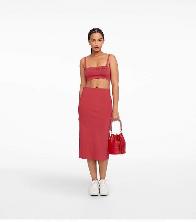 Red Women's Marc Jacobs The Leather Bucket Bags | 29467COFX