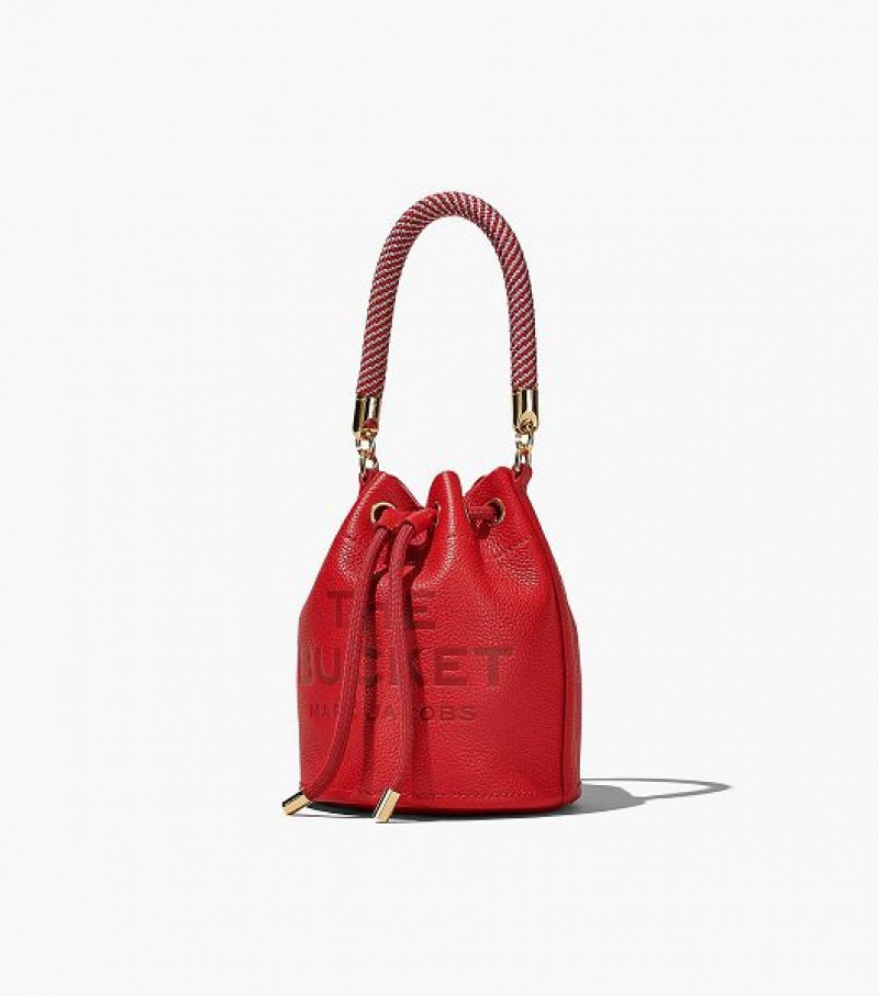 Red Women's Marc Jacobs The Leather Bucket Bags | 29467COFX