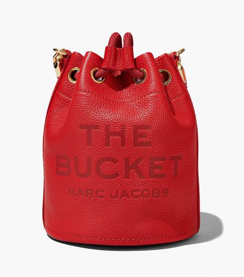 Red Women's Marc Jacobs The Leather Bucket Bags | 29467COFX