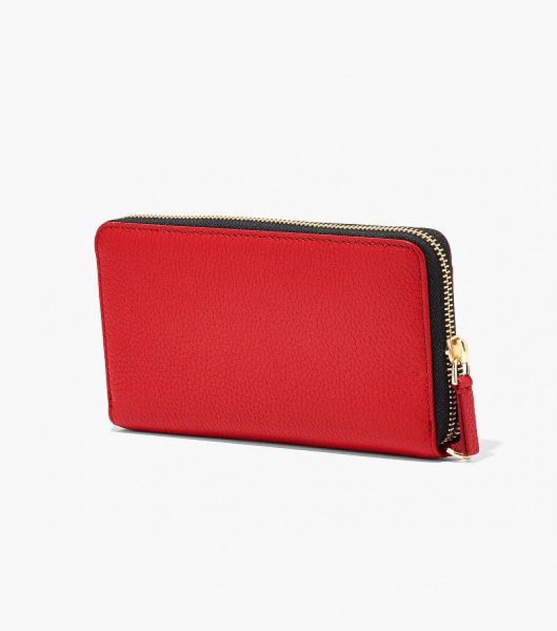 Red Women's Marc Jacobs The Leather Continental Wallets | 14983DGSV