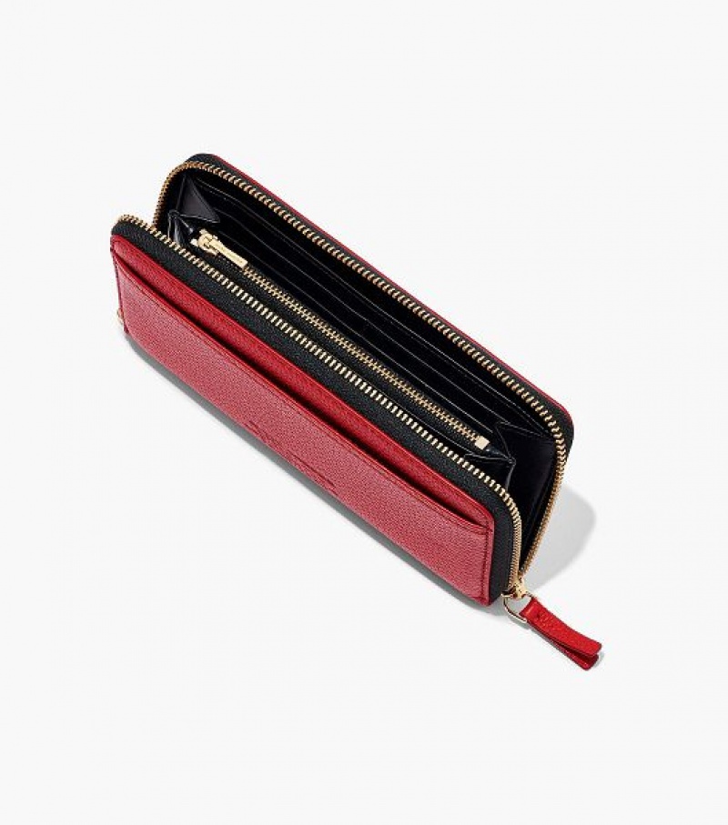 Red Women's Marc Jacobs The Leather Continental Wallets | 14983DGSV