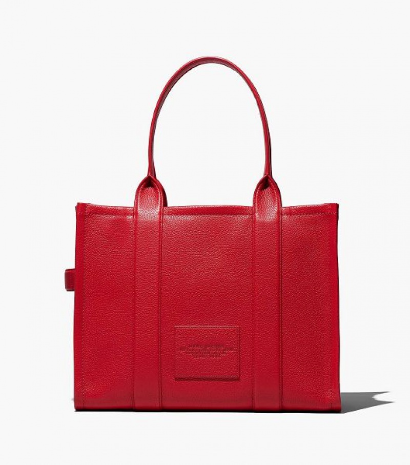 Red Women's Marc Jacobs The Leather Large Tote Bags | 58047HUBS