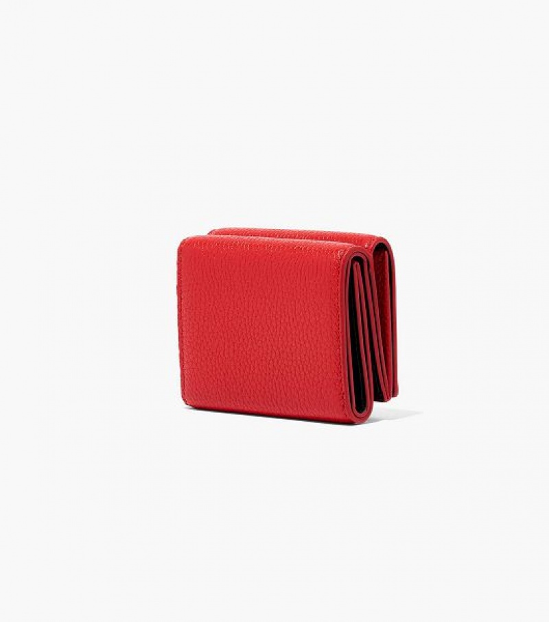 Red Women's Marc Jacobs The Leather Medium Trifold Wallets | 53807AUDO