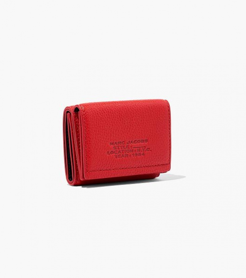 Red Women's Marc Jacobs The Leather Medium Trifold Wallets | 53807AUDO