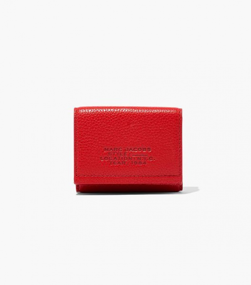 Red Women\'s Marc Jacobs The Leather Medium Trifold Wallets | 53807AUDO