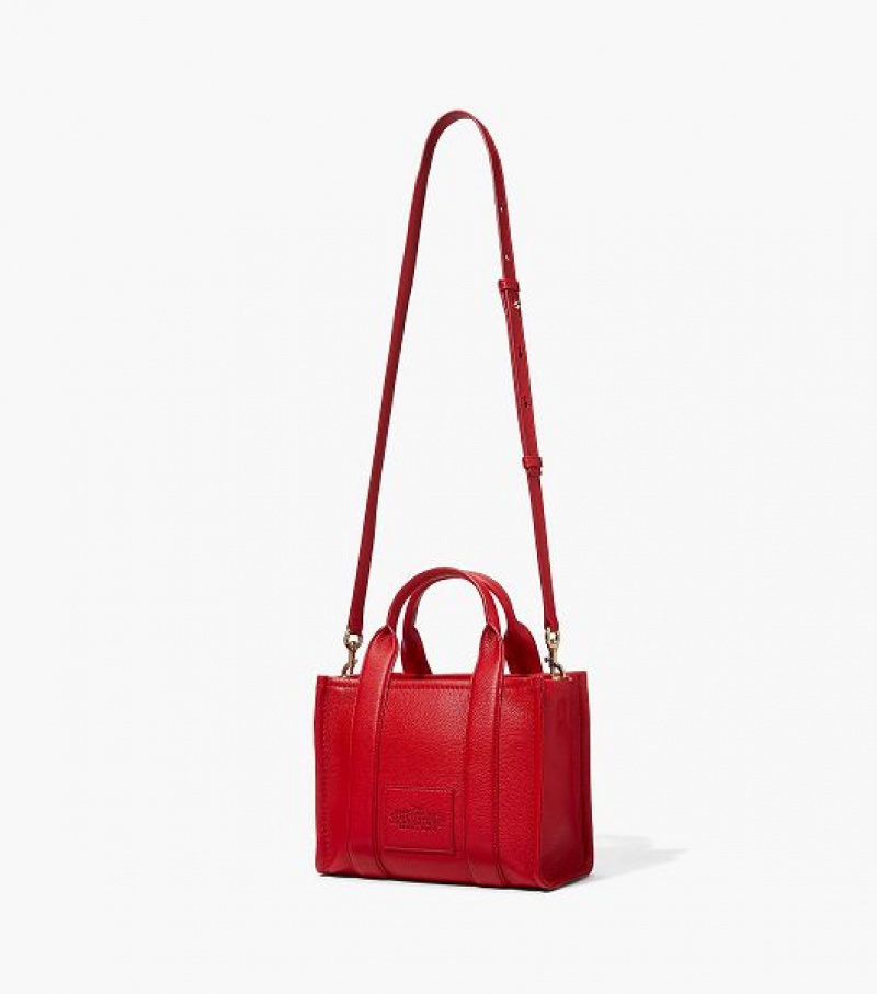 Red Women's Marc Jacobs The Leather Small Tote Bags | 07213UDWH