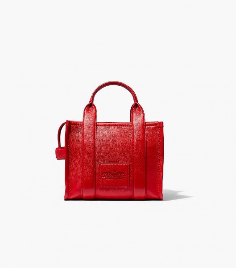 Red Women's Marc Jacobs The Leather Small Tote Bags | 07213UDWH