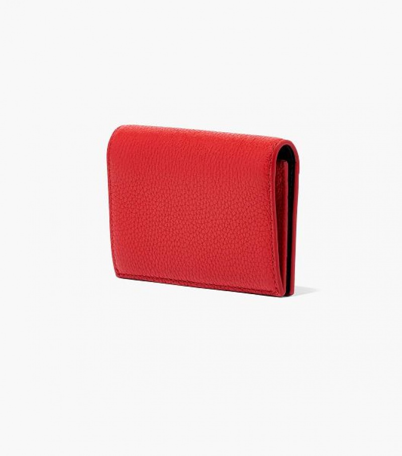 Red Women's Marc Jacobs The Leather Small Bifold Wallets | 61057ZCLB