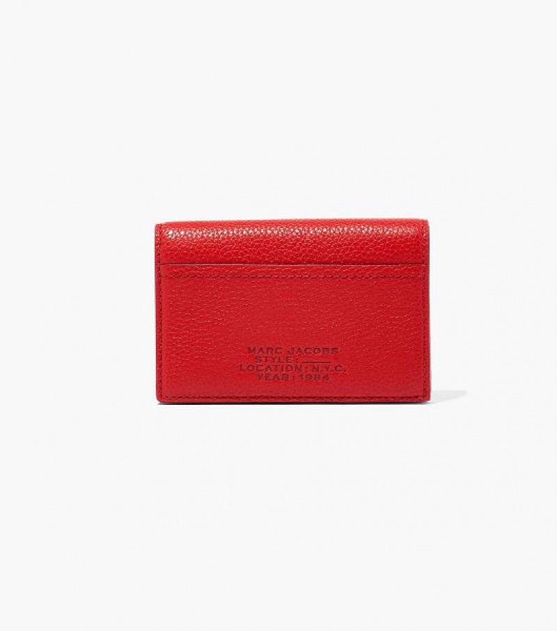 Red Women\'s Marc Jacobs The Leather Small Bifold Wallets | 61057ZCLB