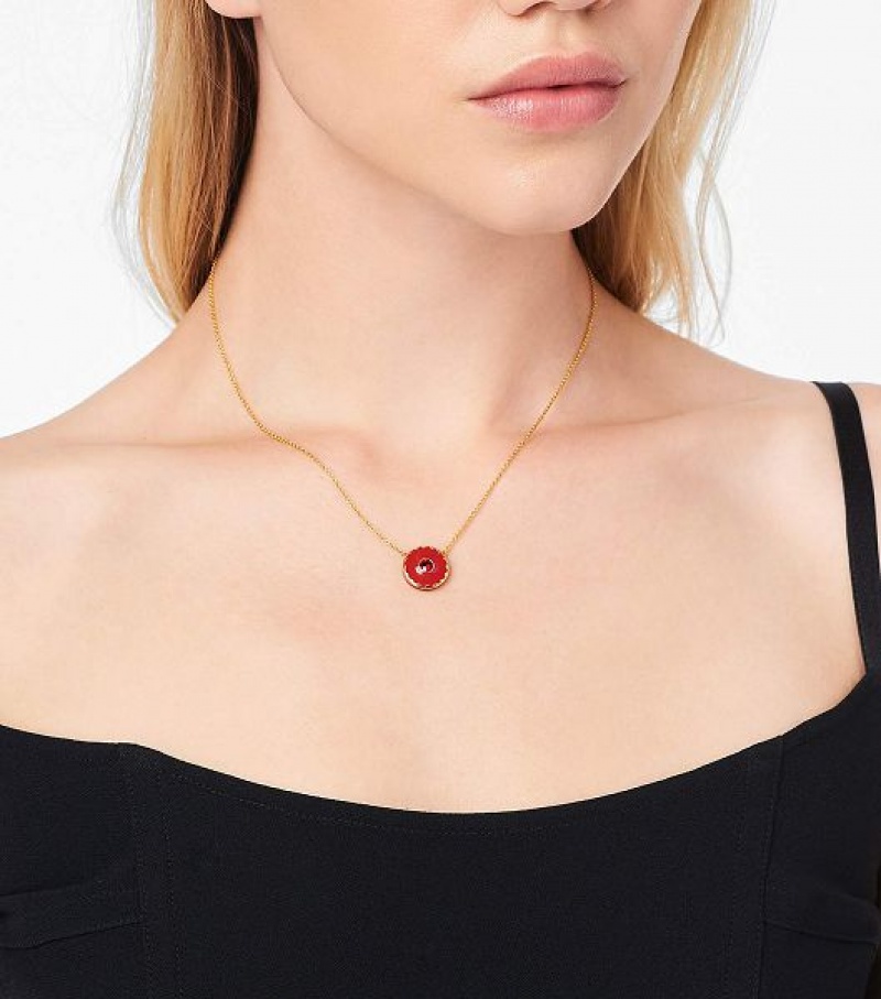 Red / Gold Women's Marc Jacobs The Medallion Pendants | 02345BGDT