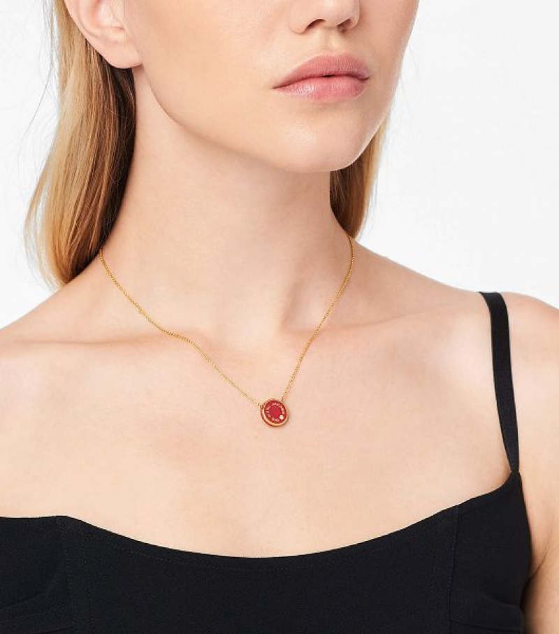 Red / Gold Women's Marc Jacobs The Medallion Pendants | 02345BGDT