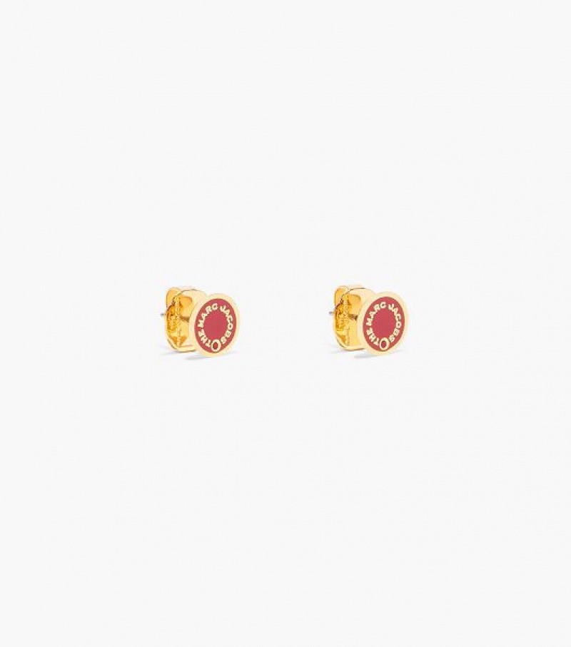 Red / Gold Women\'s Marc Jacobs The Medallion Stud | 69351KFIA