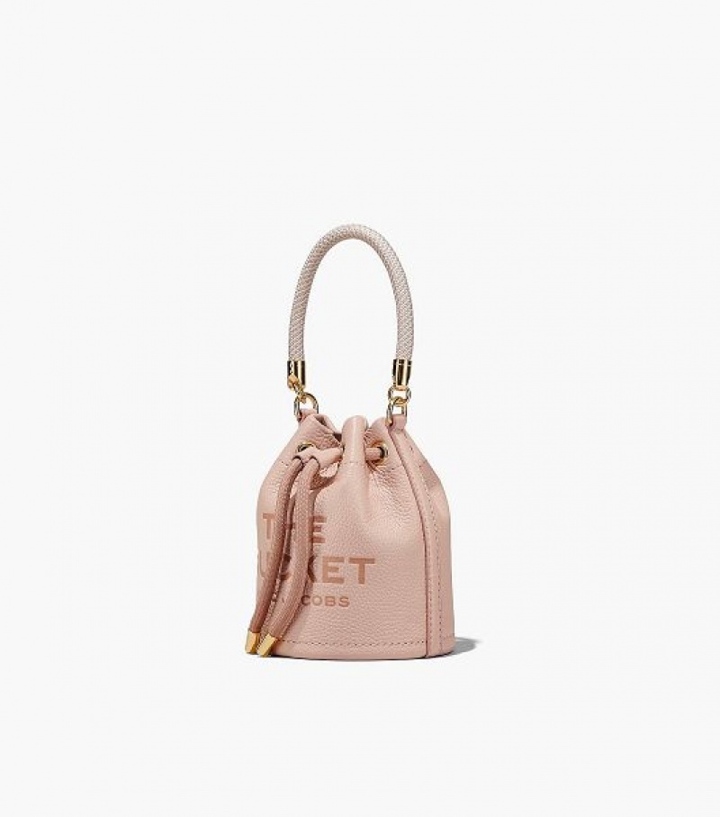 Rose Women's Marc Jacobs The Leather Mini Bucket Bags | 37562MRVK