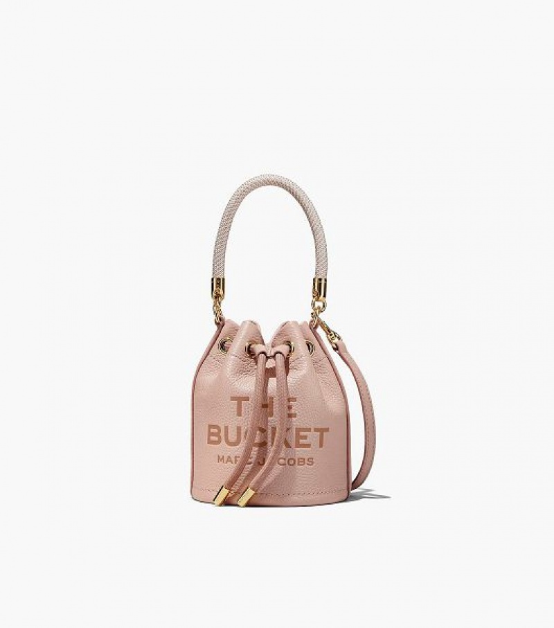 Rose Women\'s Marc Jacobs The Leather Mini Bucket Bags | 37562MRVK