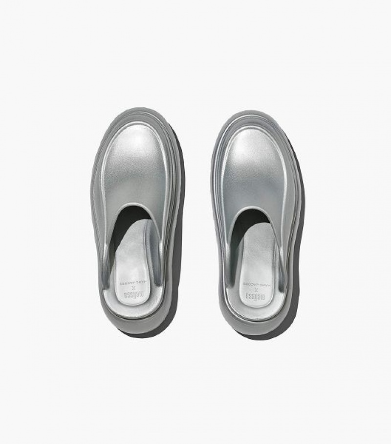 Silver Women's Marc Jacobs Melissa x Marc Jacobs Clogs | 94217PYDK