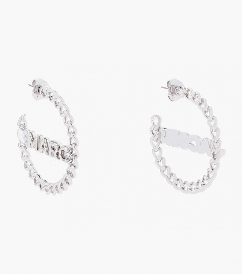 Silver Women's Marc Jacobs The Charmed Chain Hoop | 32654ZUHT