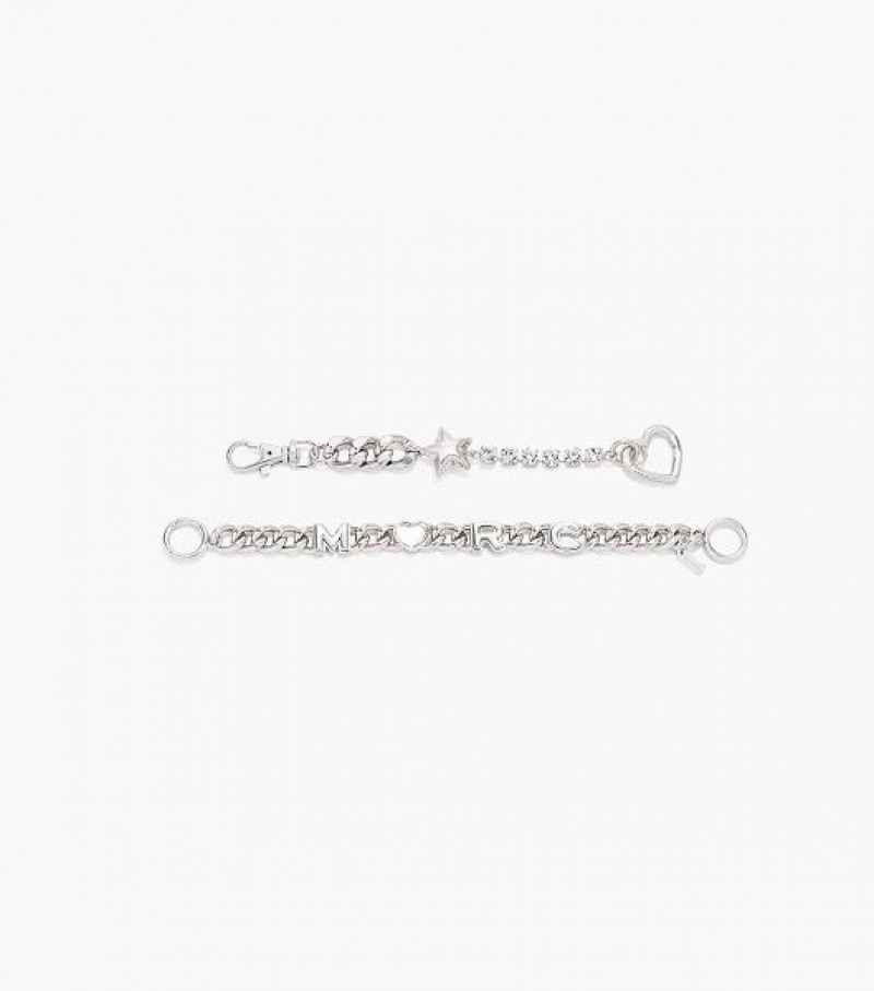 Silver Women's Marc Jacobs The Charmed Heart Chain Necklaces | 68573KAVH