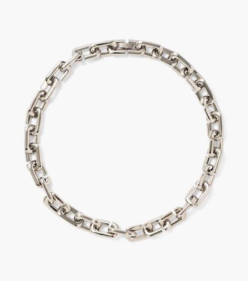 Silver Women\'s Marc Jacobs The J Marc Chain Link Necklaces | 82541IUDR