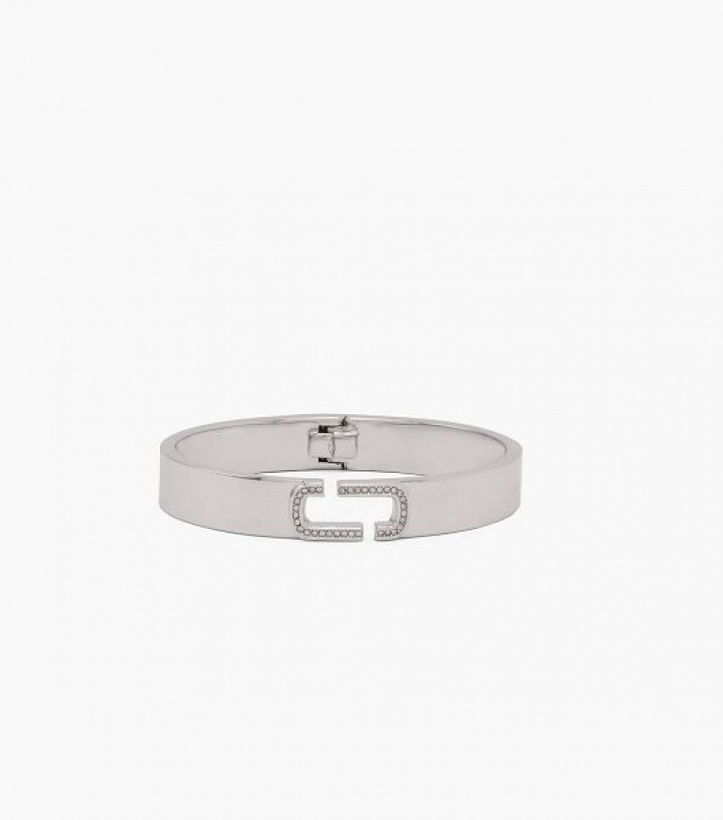 Silver Women\'s Marc Jacobs The J Marc Crystal Bangles | 89352SZXG