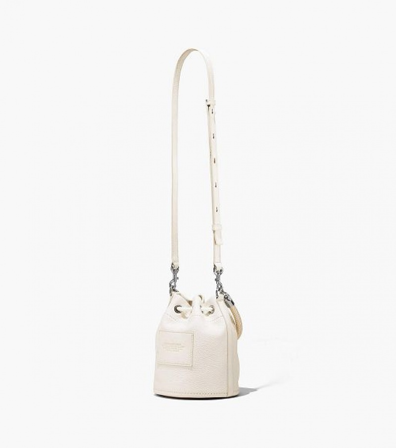 Silver Women's Marc Jacobs The Leather Bucket Bags | 20368RQYT