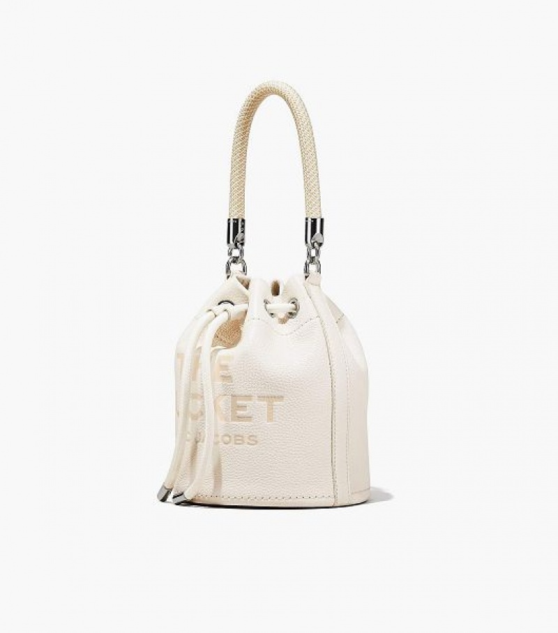 Silver Women's Marc Jacobs The Leather Bucket Bags | 20368RQYT