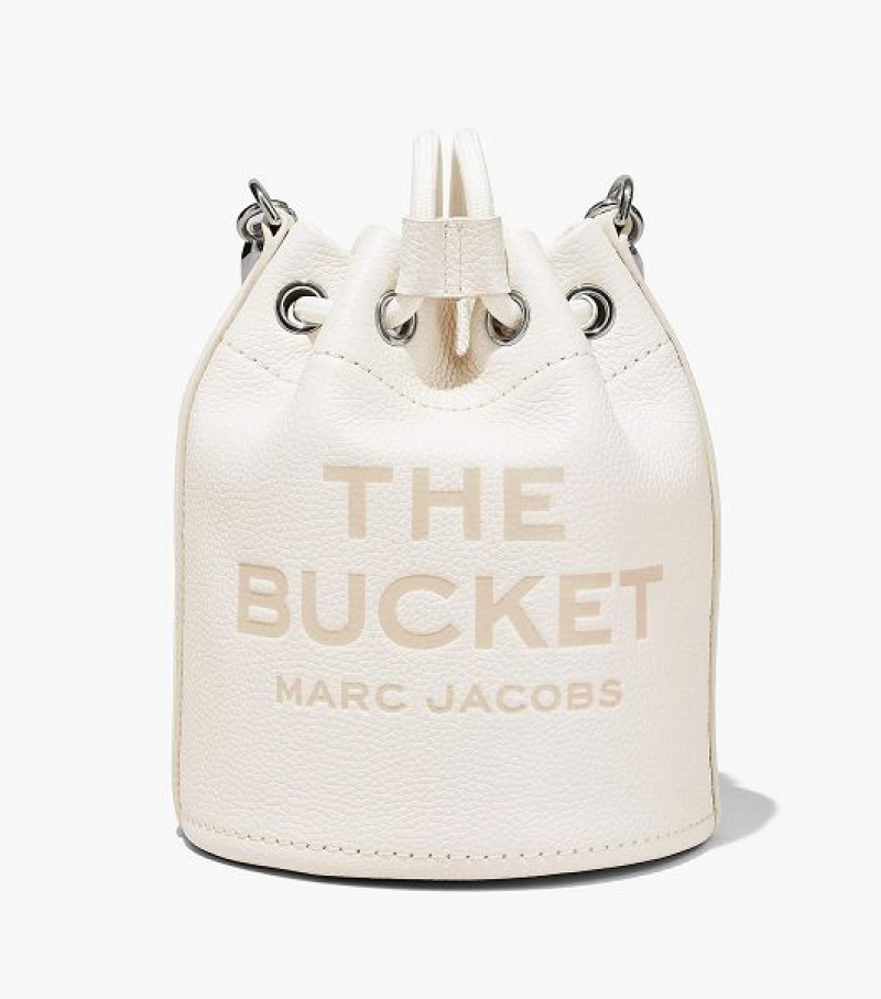 Silver Women's Marc Jacobs The Leather Bucket Bags | 20368RQYT