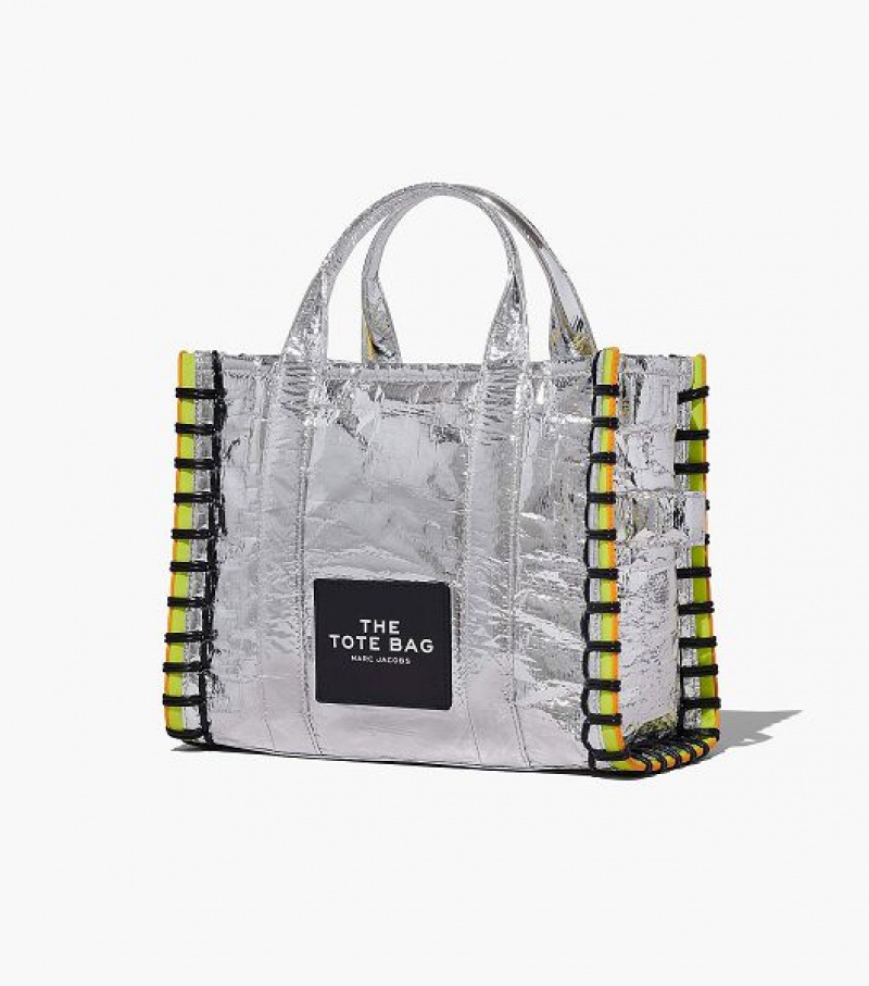 Silver Women's Marc Jacobs The Tarp Medium Tote Bags | 38409SRDP