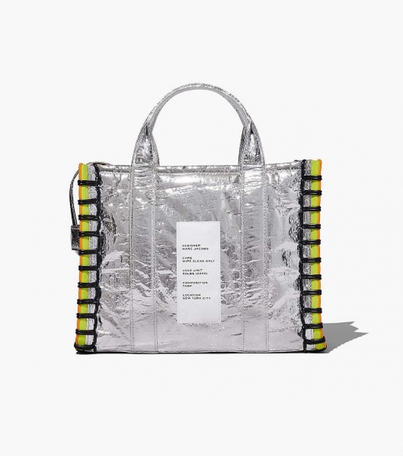 Silver Women's Marc Jacobs The Tarp Medium Tote Bags | 38409SRDP