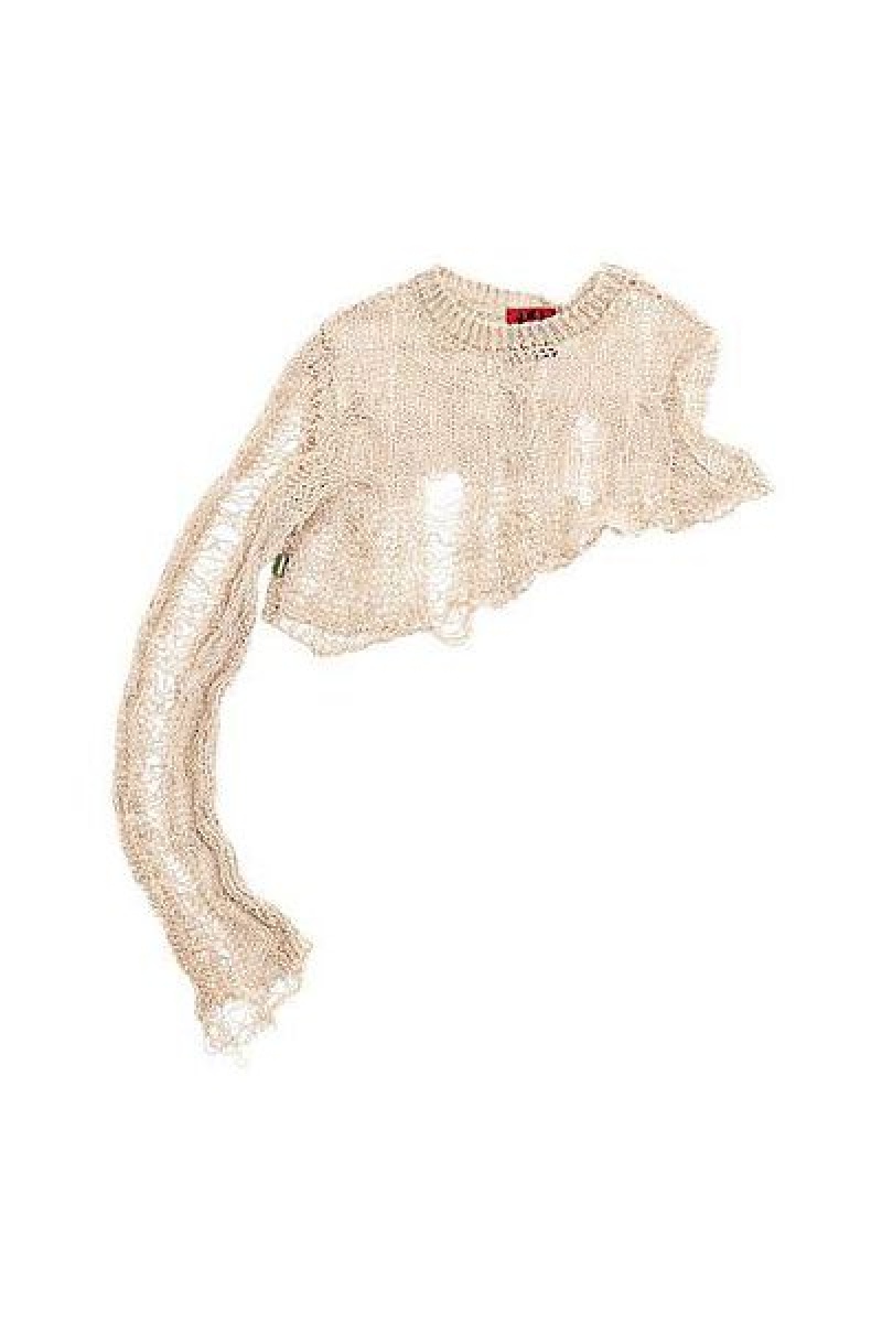 White Heaven Marc Jacobs Open Cable Cropped Sweaters | 50973REHF