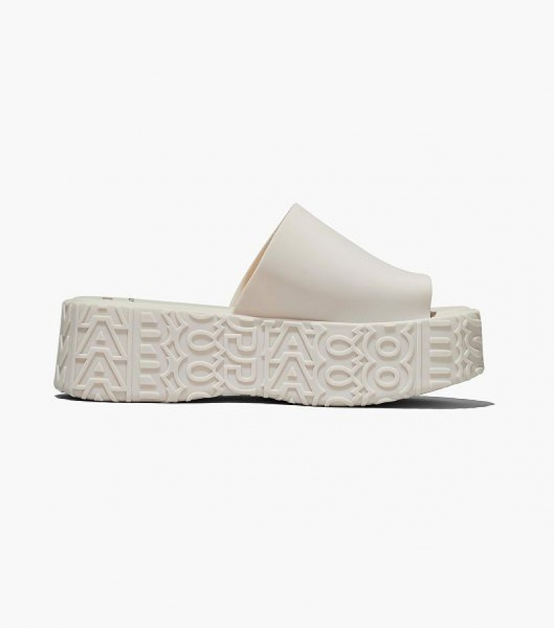 White Women's Marc Jacobs Melissa x Marc Jacobs Becky Platform Slides | 56217FLKP