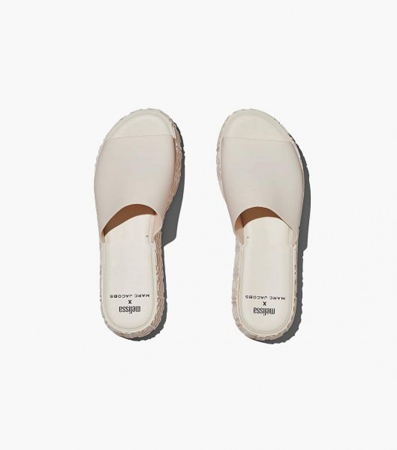 White Women's Marc Jacobs Melissa x Marc Jacobs Becky Platform Slides | 56217FLKP