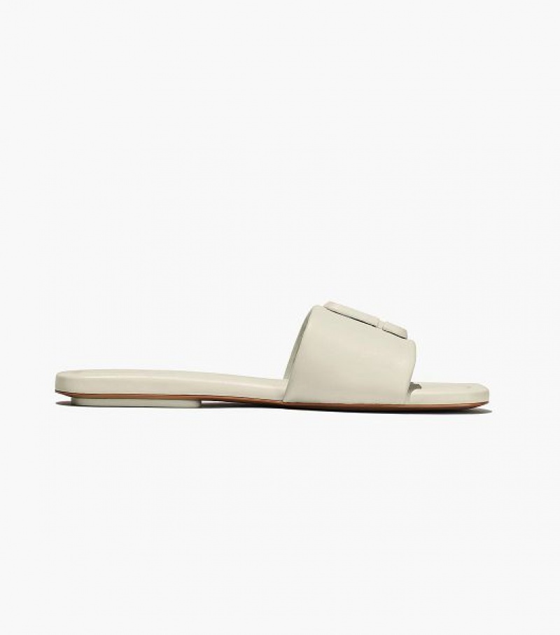 White Women's Marc Jacobs The J Marc Leather Sandals | 62954ZBSG