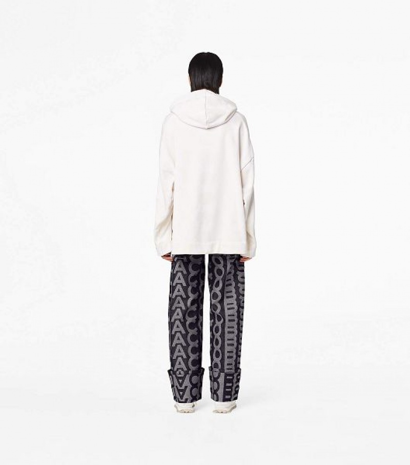 White Women's Marc Jacobs The Monogram Oversized Hoodie | 75419EFMI