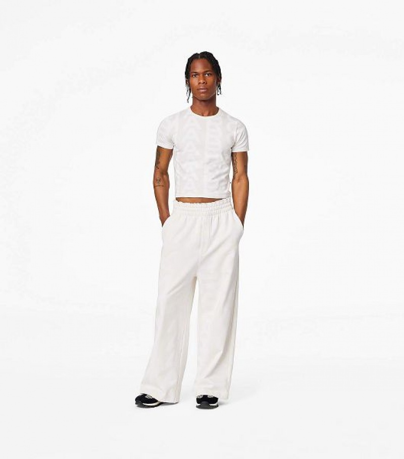 White Women's Marc Jacobs The Monogram Oversized Sweats Pants | 28035EMLW