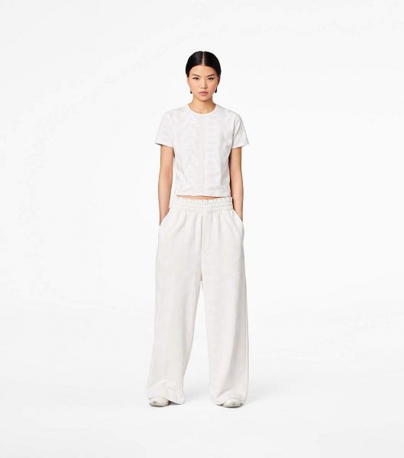 White Women's Marc Jacobs The Monogram Oversized Sweats Pants | 28035EMLW