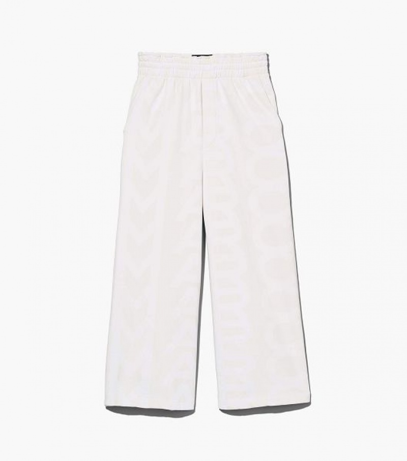 White Women\'s Marc Jacobs The Monogram Oversized Sweats Pants | 28035EMLW