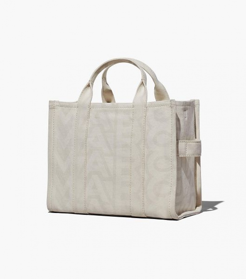 White Women's Marc Jacobs The Outline Monogram Medium Tote Bags | 30172ILSO